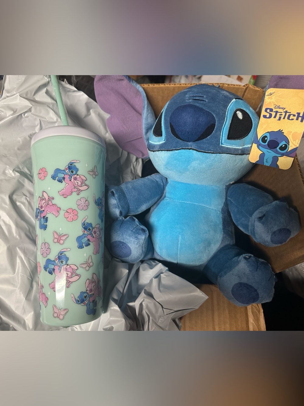 Source Unknown Blue Stitch Plush & Mint Stitch Pattern Tumbler